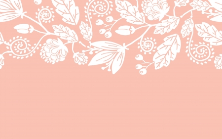 Wedding flowers and leaves horizontal seamless pattern borderのイラスト素材