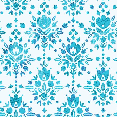 Abstract Flower Damask Seamless Pattern Backgroundのイラスト素材