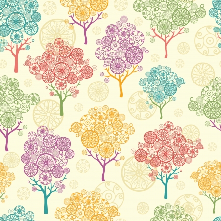 Colorful abstract trees seamless pattern backgroundのイラスト素材
