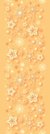 Golden Christmas Stars Vertical Seamless Pattern Borderのイラスト素材