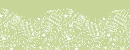 Birthday doodle horizontal seamless pattern background borderのイラスト素材
