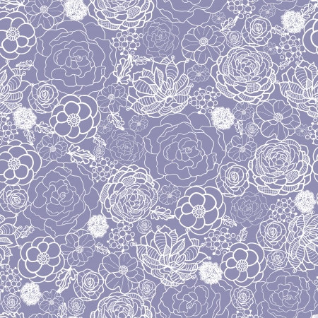 Purple lace flowers seamless pattern backgroundのイラスト素材