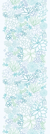 Succulent Plants Vertical Seamless Pattern Background Borderのイラスト素材