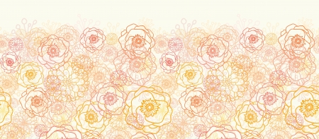Warm flowers horizontal seamless pattern backgroundのイラスト素材