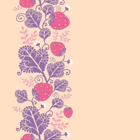 Strawberries vertical seamless pattern background borderのイラスト素材