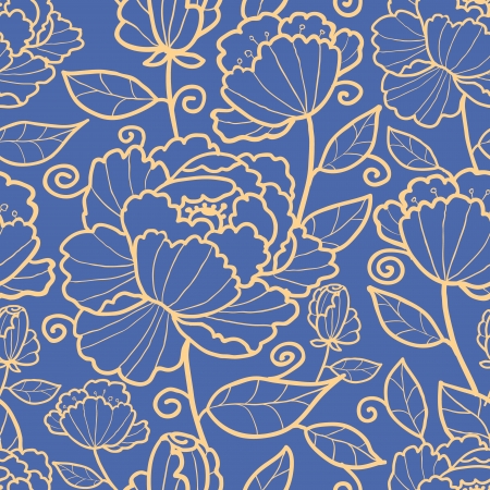 Royal flowers and leaves seamless pattern backgroundのイラスト素材
