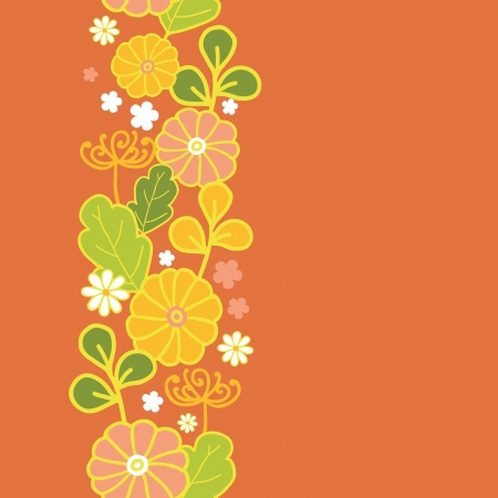 Golden flowers vertical seamless pattern background borderのイラスト素材