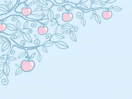 Apple tree corner backgroundのイラスト素材