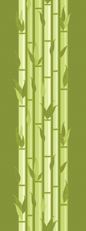 Bamboo stems and leaves vertical seamless pattern borderのイラスト素材