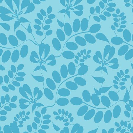 Blue leaves seamless pattern backgroundのイラスト素材