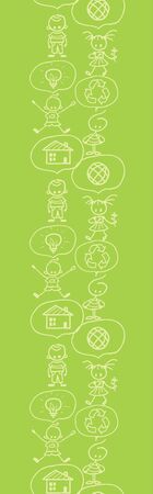 Think about earth vertical seamless pattern background borderのイラスト素材