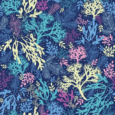 Underwater seaweed seamless pattern backgroundのイラスト素材