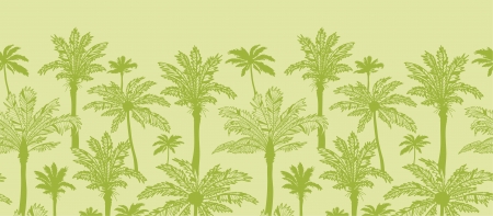 Green palm trees horizontal seamless pattern background borderのイラスト素材