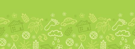 Environmental horizontal seamless pattern background borderのイラスト素材