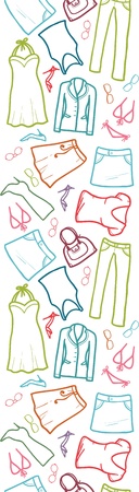 Wardrobe clothing vertical seamless pattern borderのイラスト素材
