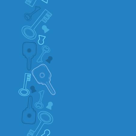 Blue keys vertical seamless pattern background borderのイラスト素材