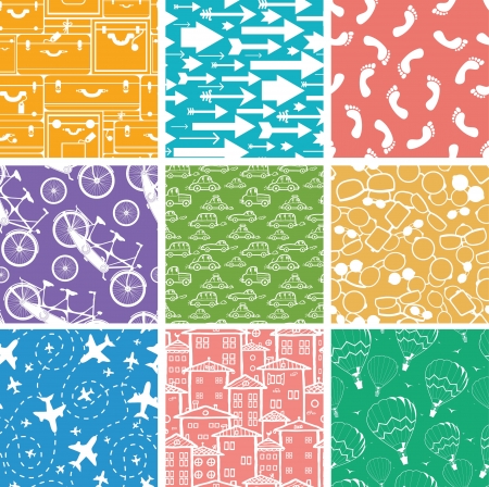 Set of nine seamless patterns backgroundsのイラスト素材