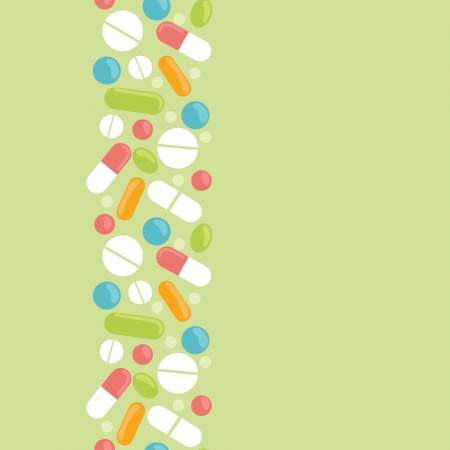 Pills vertical seamless pattern background borderのイラスト素材