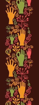 Protect our nature vertical seamless pattern background borderのイラスト素材