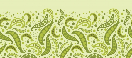Green peas horizontal seamless pattern background borderのイラスト素材