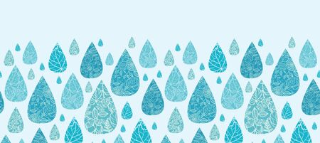 Rain drops textured horizontal seamless pattern background borderのイラスト素材