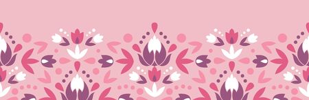 Abstract damask flowers horizontal seamless pattern backgroundの写真素材