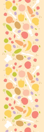 Vegetarian cooking vertical seamless pattern background borderのイラスト素材