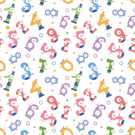 Fun numbers seamless pattern backgroundのイラスト素材