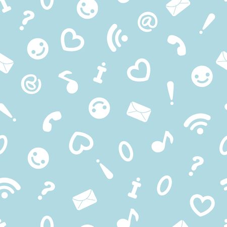 Internet symbols seamless pattern backgroundのイラスト素材
