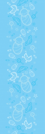 Baby boy blue vertical seamless pattern background borderのイラスト素材