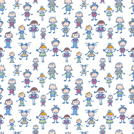 Playing children seamless pattern backgroundのイラスト素材