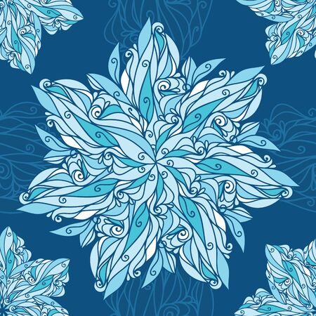 Abstract swirls star seamless pattern backgroundのイラスト素材