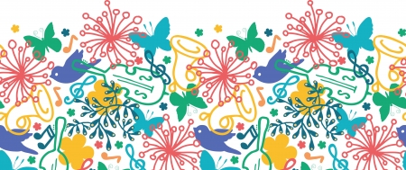Spring music symphony horizontal seamless pattern backgroundのイラスト素材