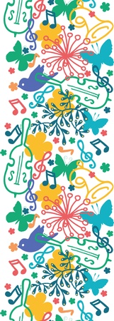 Spring music symphony vertical seamless pattern backgroundのイラスト素材