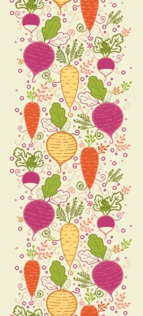 Root vegetables vertical seamless pattern background borderのイラスト素材