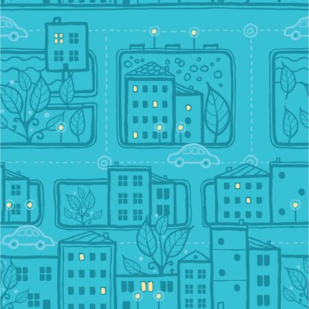 City streets seamless pattern backgroundのイラスト素材