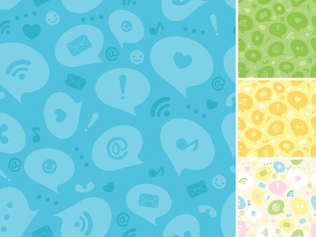 Internet message symbols seamless pattern backgroundのイラスト素材