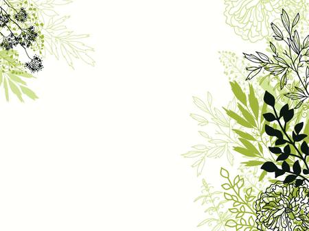 Green and black floral background backdropのイラスト素材