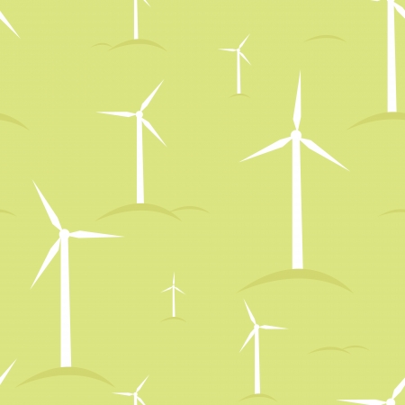 Ecological modern windmills seamless pattern backgroundのイラスト素材