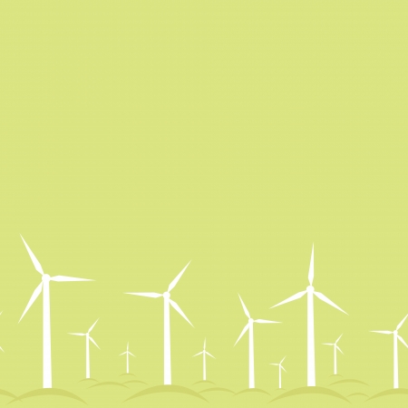 Ecological modern windmills horizontal seamless pattern backgroundのイラスト素材