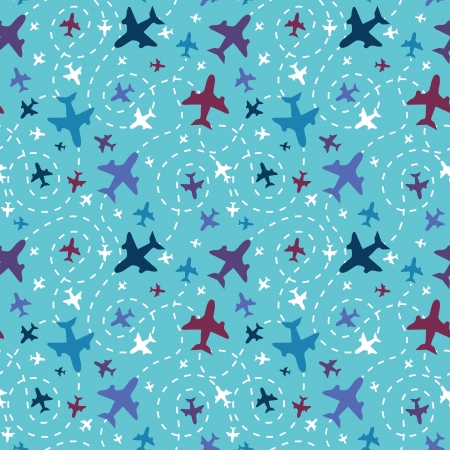Airplanes in the sky seamless pattern backgroundのイラスト素材
