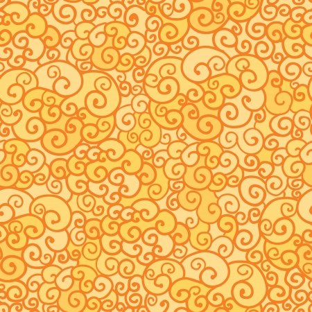 Golden absract fire swirls seamless pattern backgroundのイラスト素材