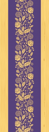 Wooden texture fall plants vertical seamless pattern backgroundのイラスト素材