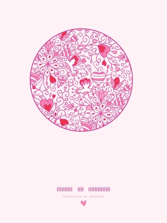 Love garden circle pattern backgroundのイラスト素材