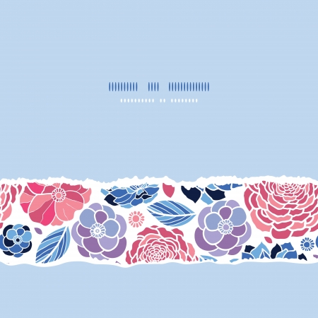 Summer flowers horizontal seamless pattern backgroundのイラスト素材