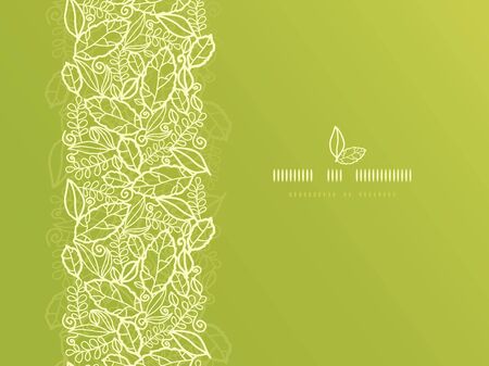 Green lace leaves vertical seamless pattern backgroundのイラスト素材