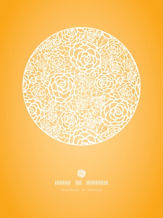 Golden lace roses circle vignette seamless pattern backgroundのイラスト素材
