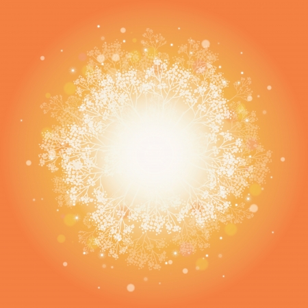 Magical plants sunburst backgroundのイラスト素材