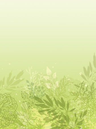 Fresh glowing spring plants vertical backgroundのイラスト素材