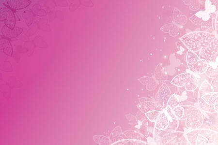 Magical pink butterflies horizontal backgroundのイラスト素材